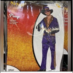 Stylish Pimp Purple and Zebra Mens Costume Set